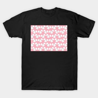 Cute White Bunny on Pink background T-Shirt